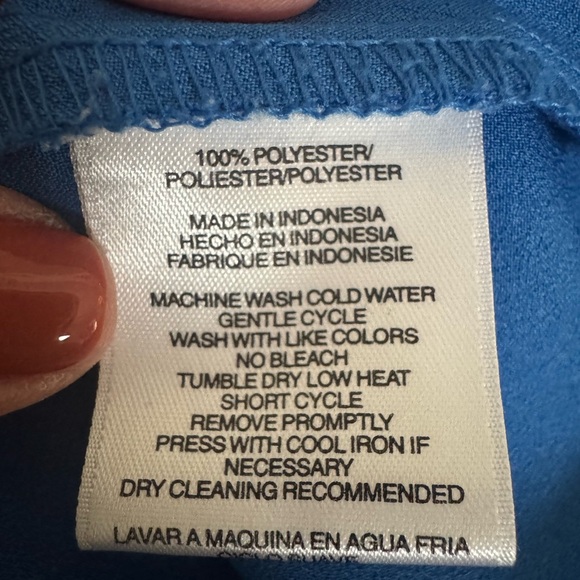 Kasper Royal Blue Ruffle Front Blouse US M - Picture 7 of 7